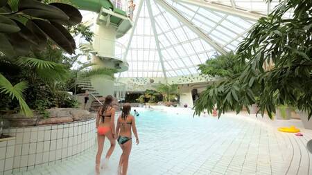 Het golfslagbad van het Aqua Mundo subtropische zwembad in Center Parcs Park Zandvoort