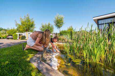 Kinderen bij een vijver op vakantiepark EuroParcs Bad MeerSee