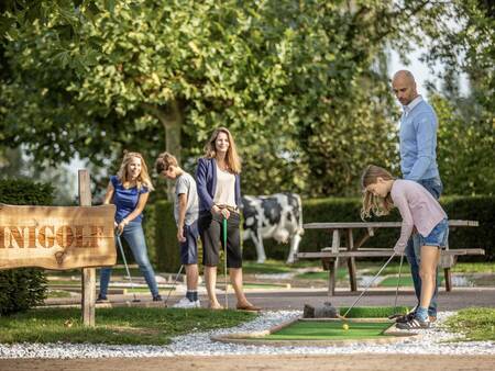 Gezellig golfen op de minigolfbaan van vakantiepark Landal Stroombroek