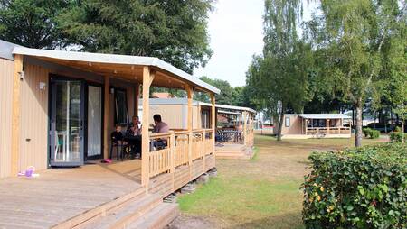 Chalets op een veld op vakantiepark Molecaten Park De Agnietenberg