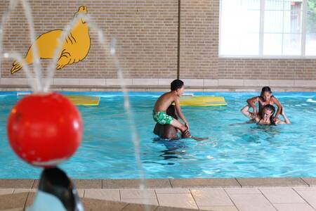 Mensen aan het zwemmen in het binnenbad van Roompot Vakantiepark Hellendoorn